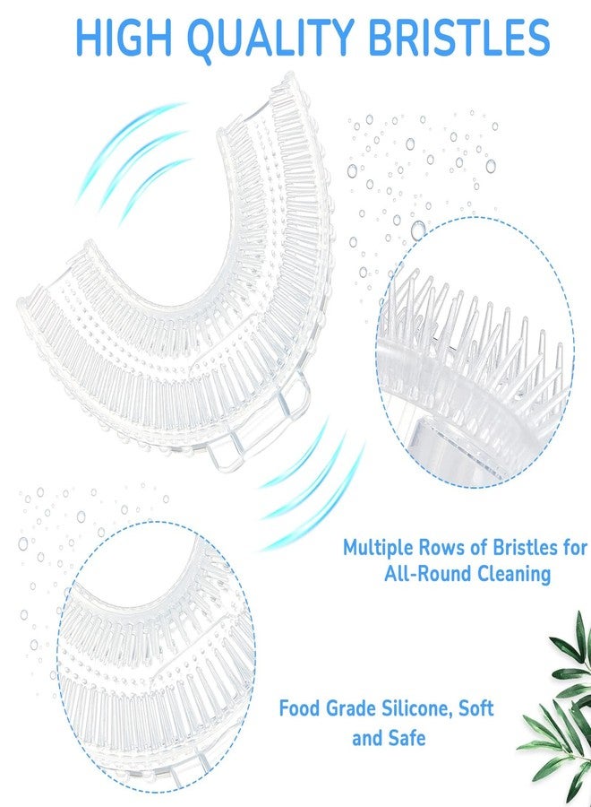 Pmeixcy ١٠ قطع من فرش أسنان على شكل حرف U للأطفال، رؤوس بديلة، شعيرات سيليكون ناعمة لتنظيف لطيف، تصميم شفاف، ٥ × ٣٫٥ سم لكل قطعة، مثالية للاستخدام اليومي للعائلة - Image 3